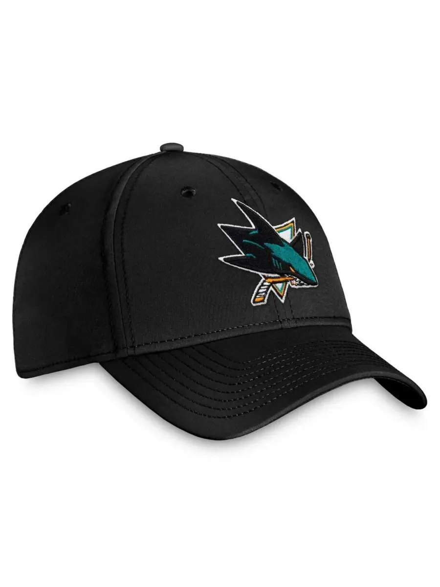 Кепка San Jose Sharks Core Primary Logo Flex Hat Fanatics — изображение 3 из 4, черный