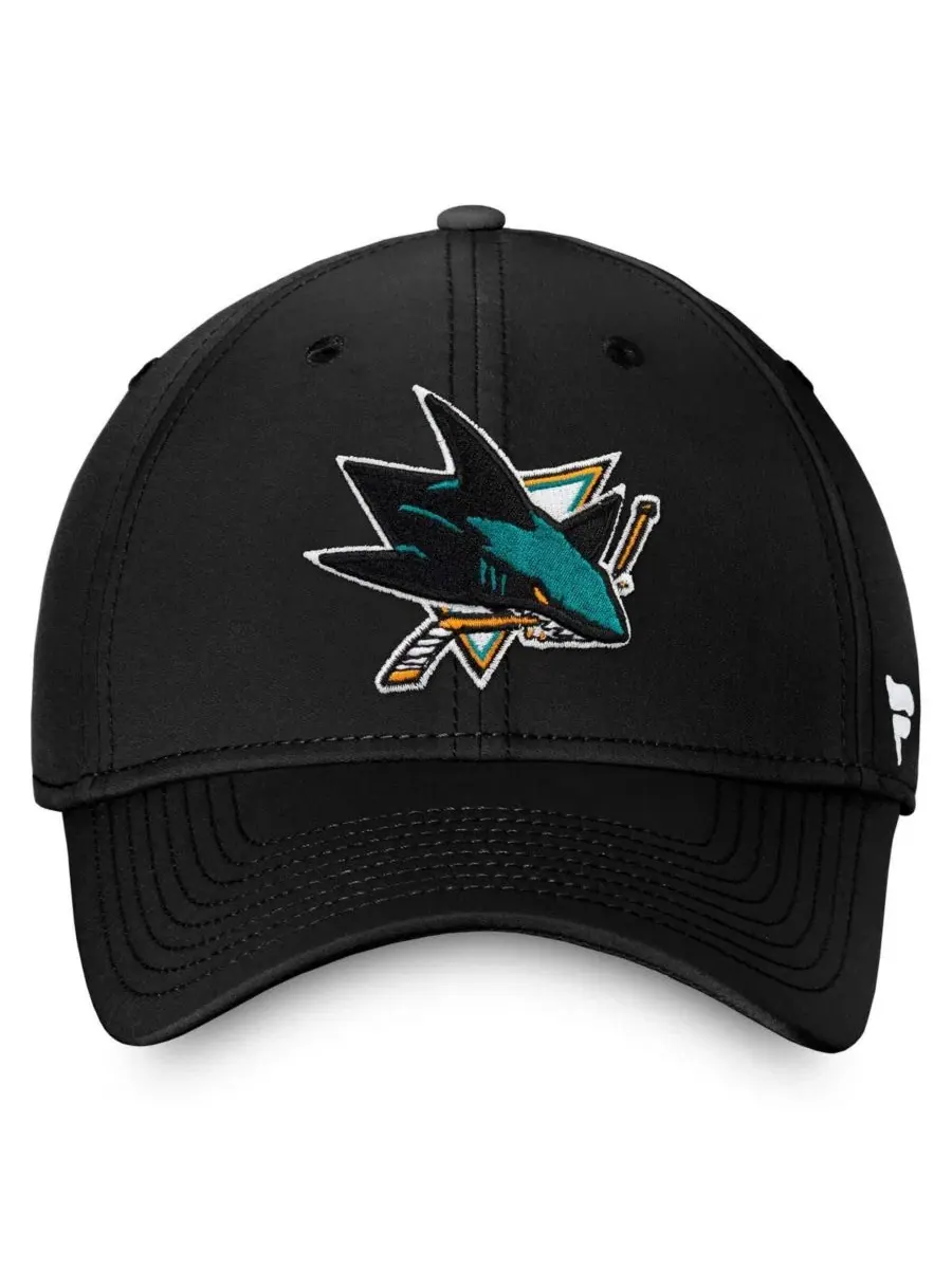 Кепка San Jose Sharks Core Primary Logo Flex Hat Fanatics — изображение 4 из 4, черный
