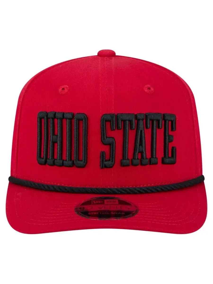 New Era Мужская красная кепка Ohio State Buckeyes 9SEVENTY с регулируемой застежкой-липучкой — изображение 3 из 4, красный