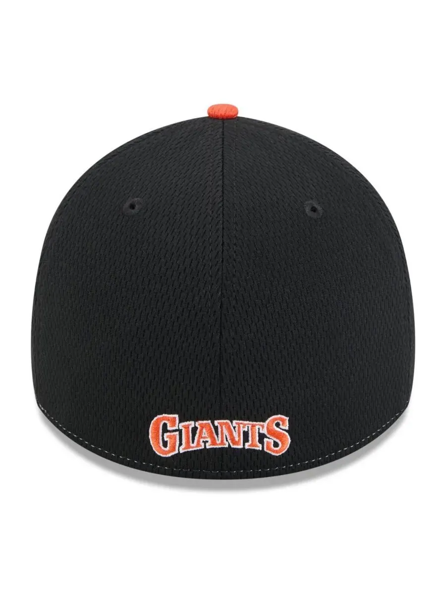 New Era Мужская кепка San Francisco Giants 2025 MLB Clubhouse 39THIRTY Flex — изображение 3 из 5, черный оранжевый