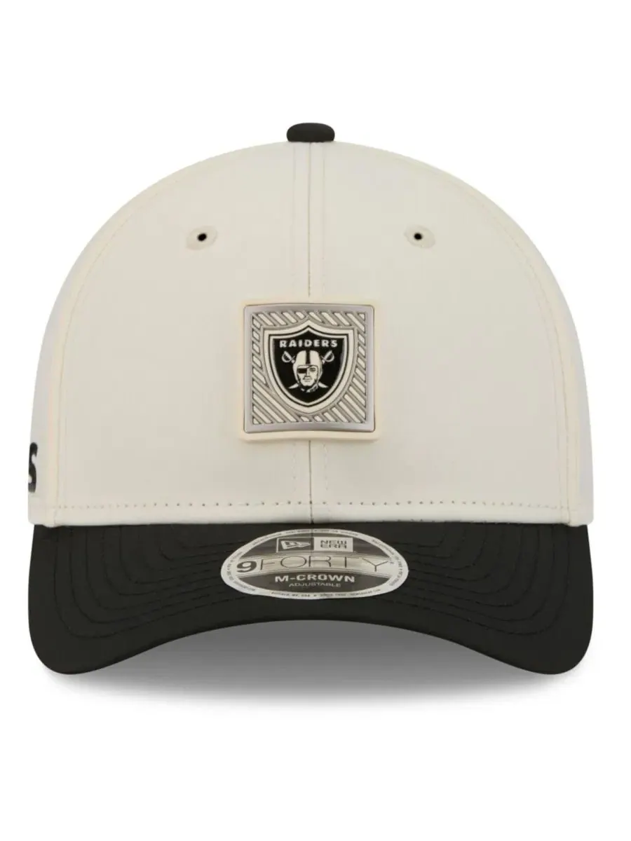 Кепка-бейсболка с козырьком New Era Las Vegas Raiders 9FORTY — изображение 2 из 5, кремовый черный