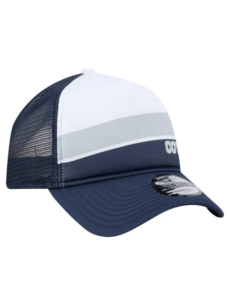 Детская кепка-тракер с принтом Sport Night Color Block 9FORTY A-Frame New Era — изображение 3 из 5, белый темно-синий