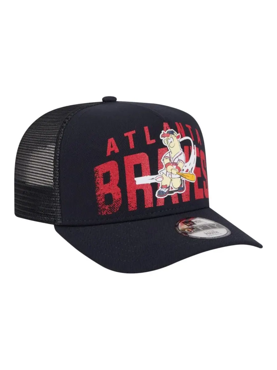 Кепка-снапбек с принтом Atlanta Braves, 9FIFTY New Era — изображение 4 из 5, темно-синий