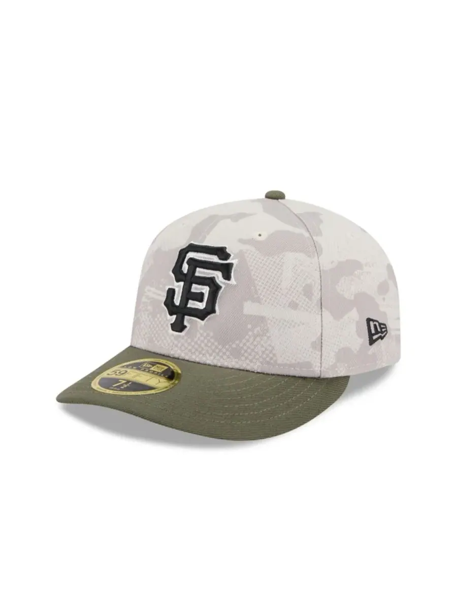 New Era Мужская бейсболка 59FIFTY Low Profile, светло-бежевая/оливковая, с символикой San Francisco