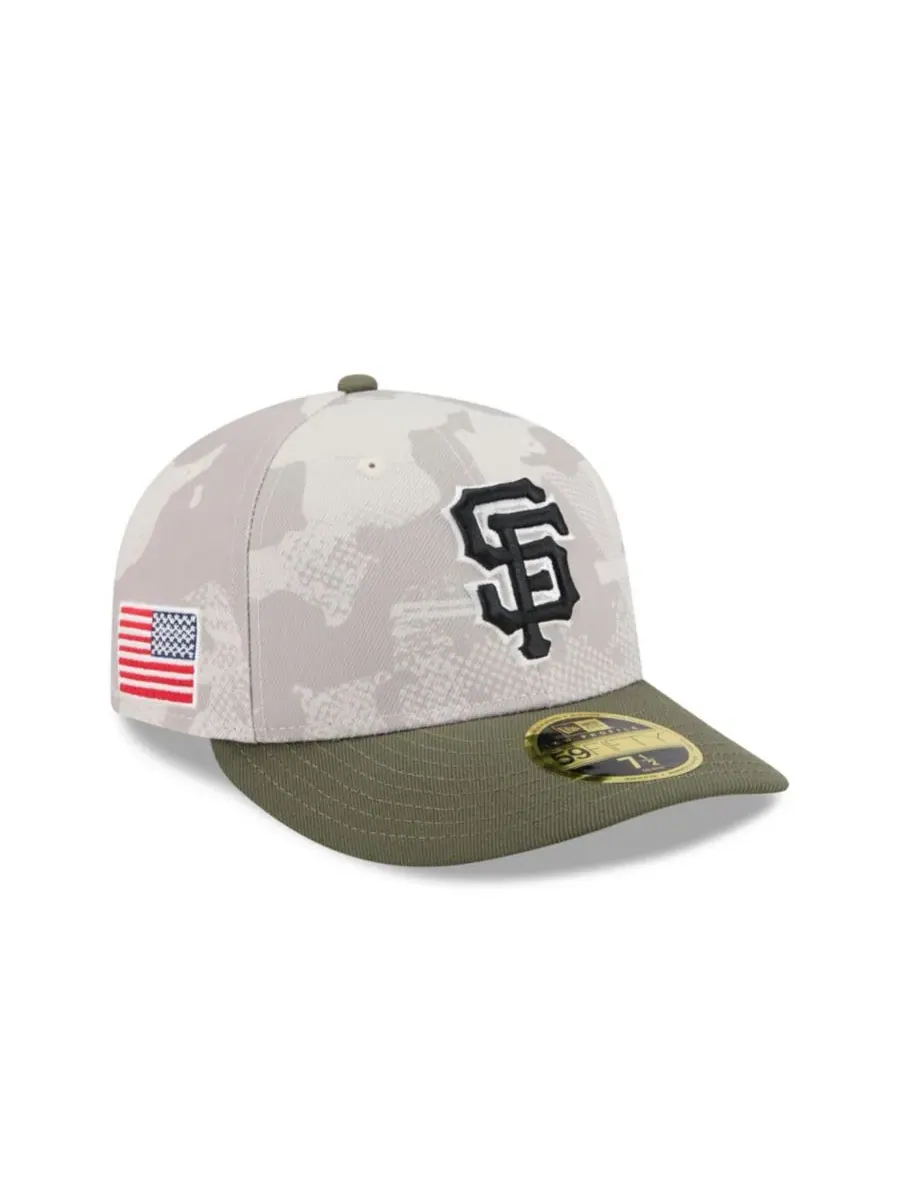 New Era Мужская бейсболка 59FIFTY Low Profile, светло-бежевая/оливковая, с символикой San Francisco — изображение 2 из 7