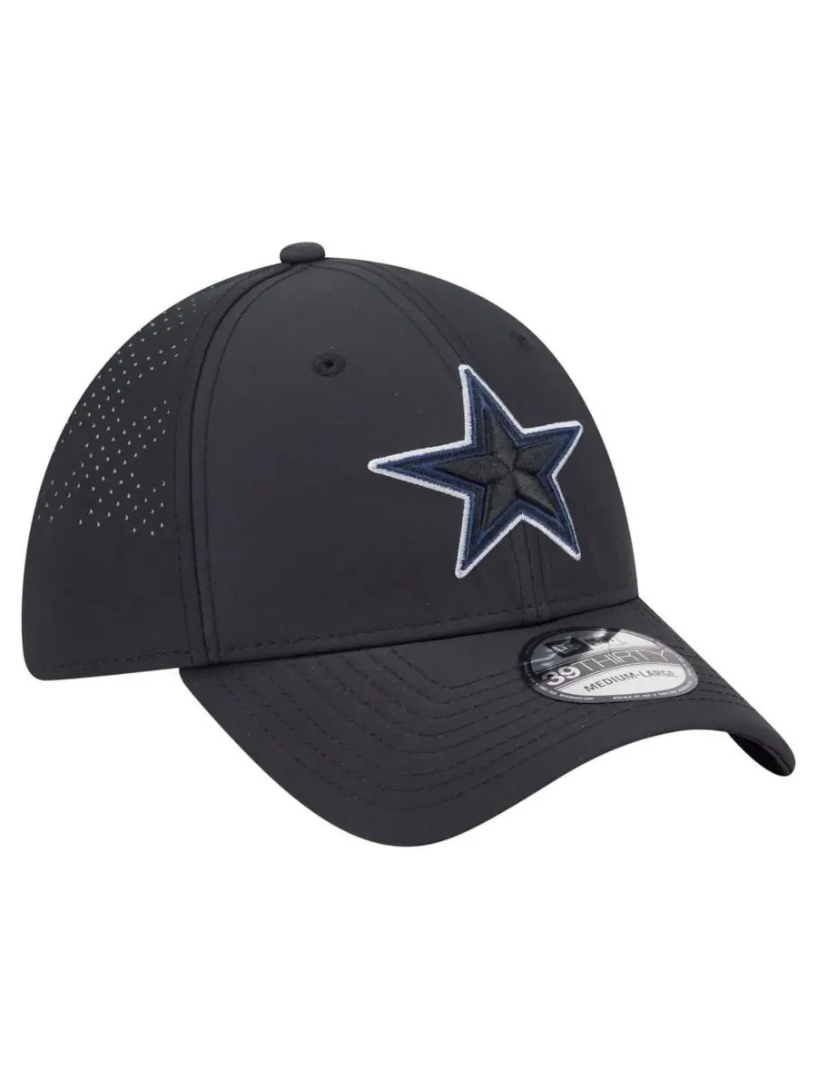 New Era Мужская черная кепка Dallas Cowboys 39THIRTY Flex — изображение 2 из 4, черный