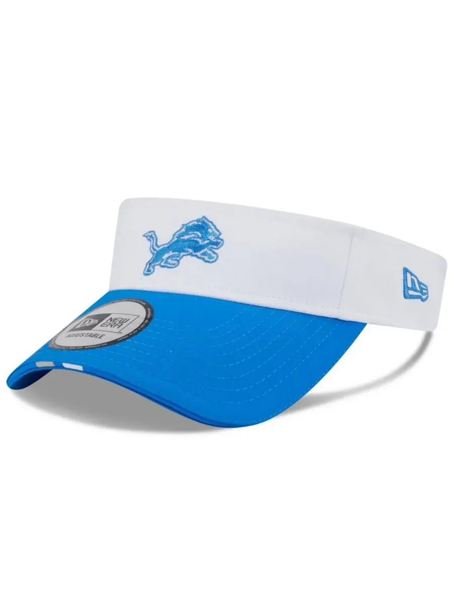 New Era Мужская бело-синяя кепка с регулируемым козырьком Detroit Lions 2025 NFL Training Camp