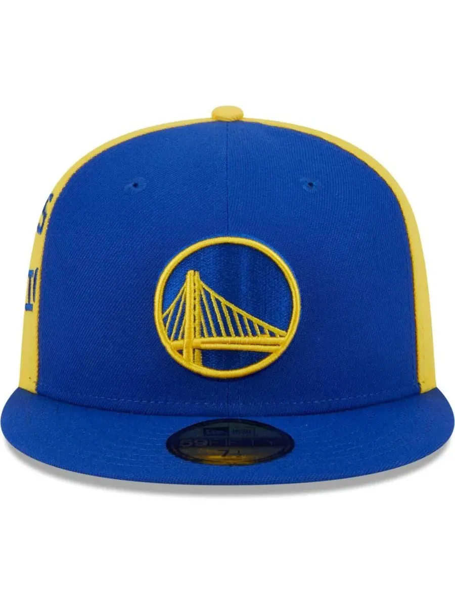 New Era Мужская бейсболка Golden State Warriors Gameday Wordmark 59FIFTY с королевским/золотым — изображение 2 из 4