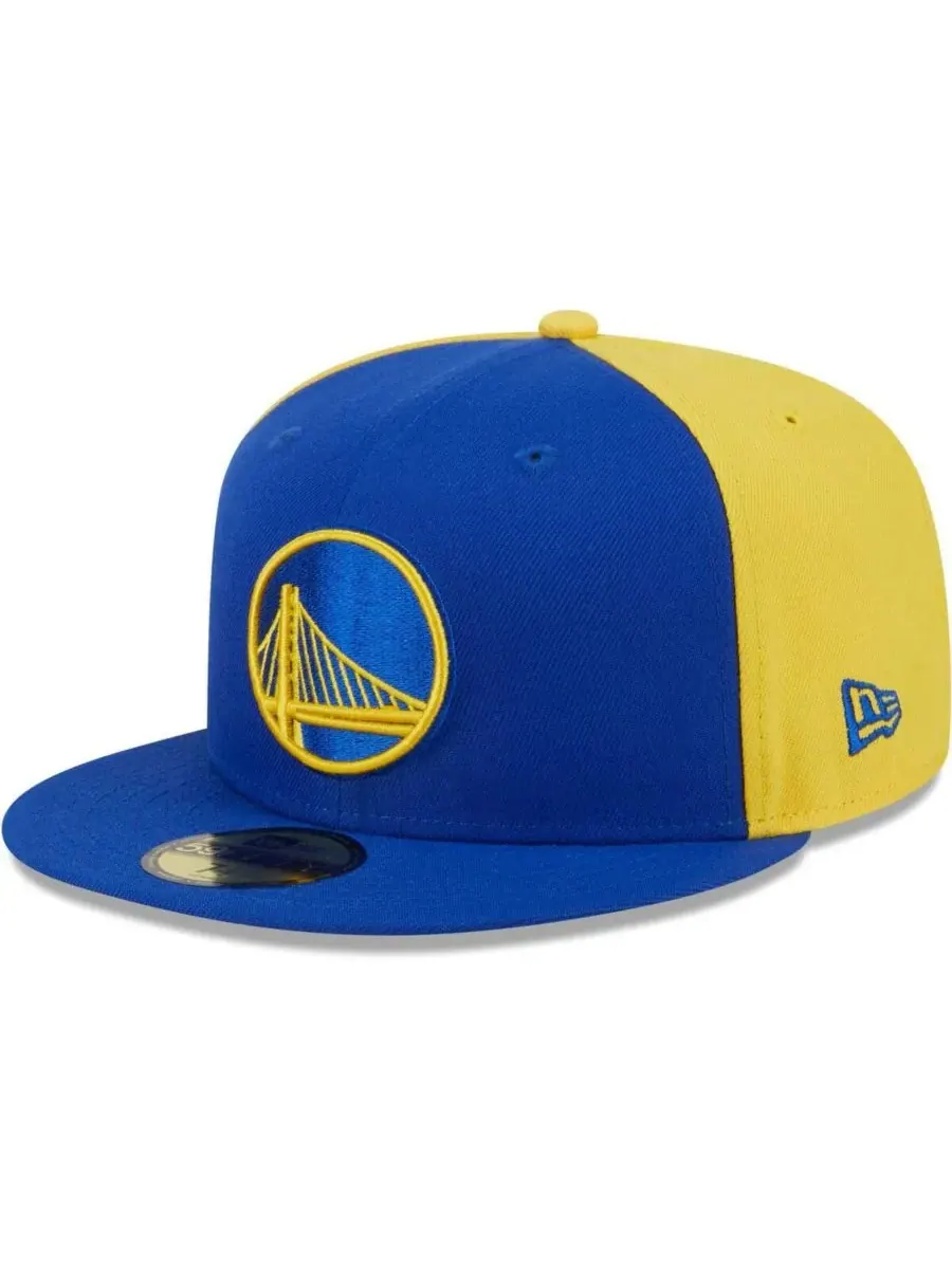 New Era Мужская бейсболка Golden State Warriors Gameday Wordmark 59FIFTY с королевским/золотым — изображение 3 из 4
