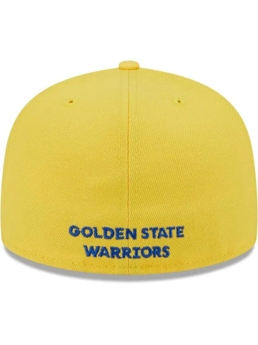 New Era Мужская бейсболка Golden State Warriors Gameday Wordmark 59FIFTY с королевским/золотым — изображение 4 из 4