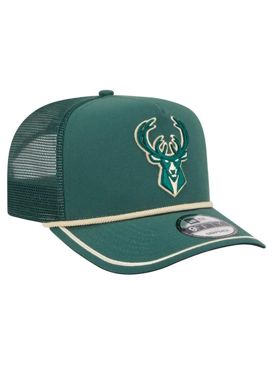 New Era Мужская бейсболка Milwaukee Bucks Vintage Team Rope A-Frame 9FIFTY Snapback цвета Hunter — изображение 3 из 4