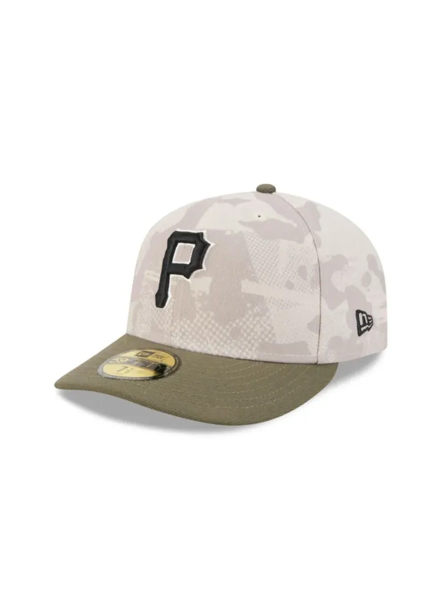 New Era Мужская светло-бежевая/оливковая кепка Pittsburgh Pirates 2025, посвященная Дню вооруженных