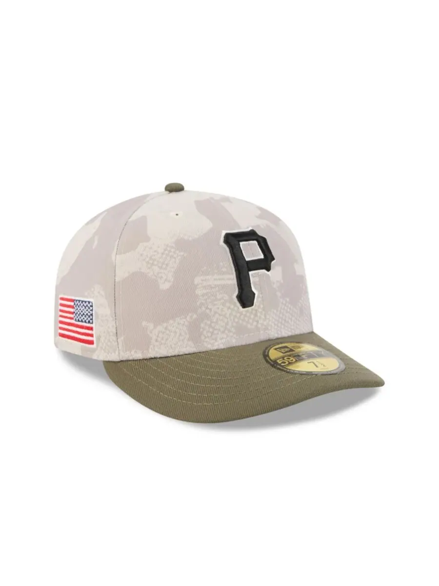New Era Мужская светло-бежевая/оливковая кепка Pittsburgh Pirates 2025, посвященная Дню вооруженных — изображение 2 из 7