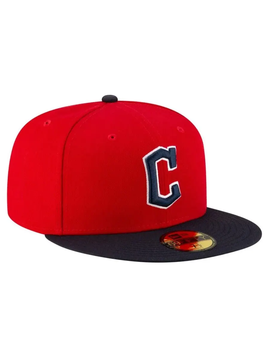 New Era Мужская красно-черная бейсболка Cleveland Guardians Authentic Collection On Field 59FIFTY — изображение 4 из 5