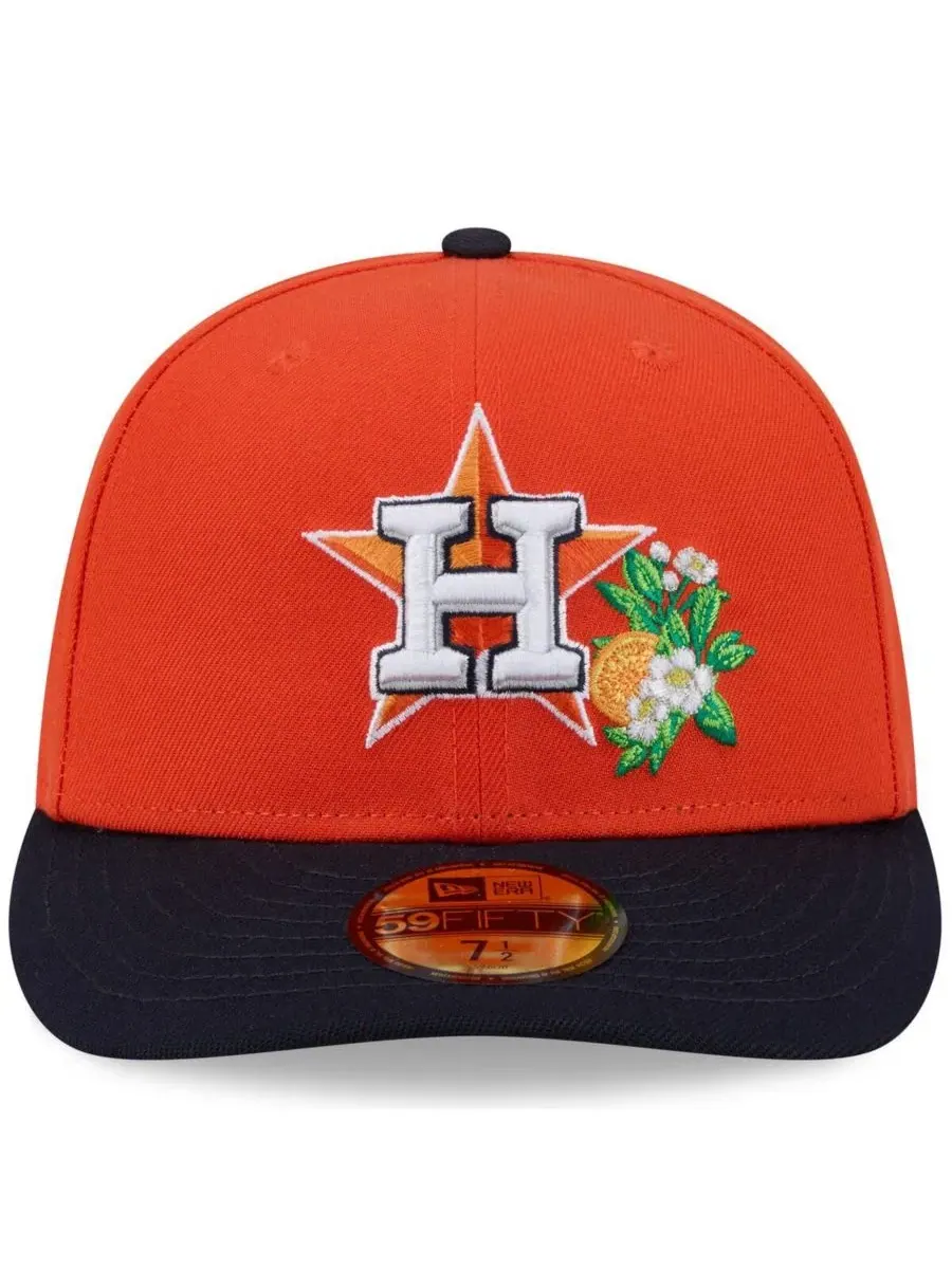 Бейсболка New Era Houston Astros 2026 Spring Training 59FIFTY — изображение 2 из 4, оранжевый темно-синий