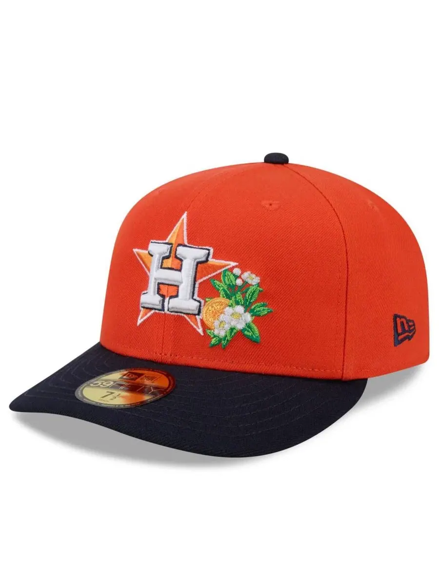 Бейсболка New Era Houston Astros 2026 Spring Training 59FIFTY — изображение 3 из 4, оранжевый темно-синий