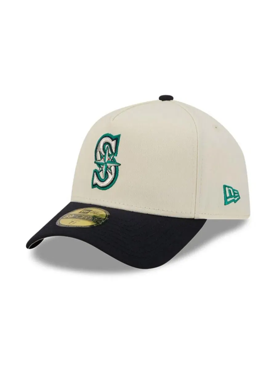 Кепка New Era Chrome A-Frame 59FORTY Fitted — изображение 3 из 5, кремовый темно-синий