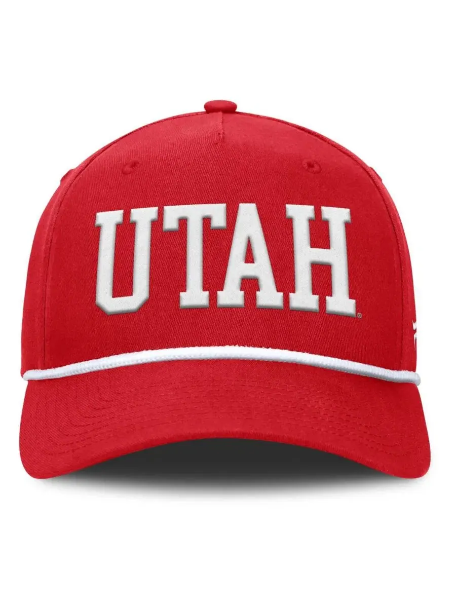 Бейсболка с завязками Utah Utes Foul Ball Rope Adjustable Hat Fanatics — изображение 2 из 4, красный