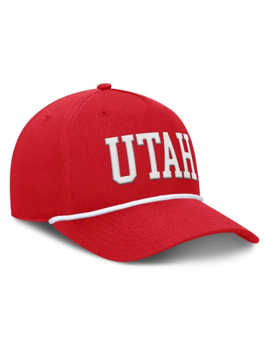 Бейсболка с завязками Utah Utes Foul Ball Rope Adjustable Hat Fanatics — изображение 4 из 4, красный