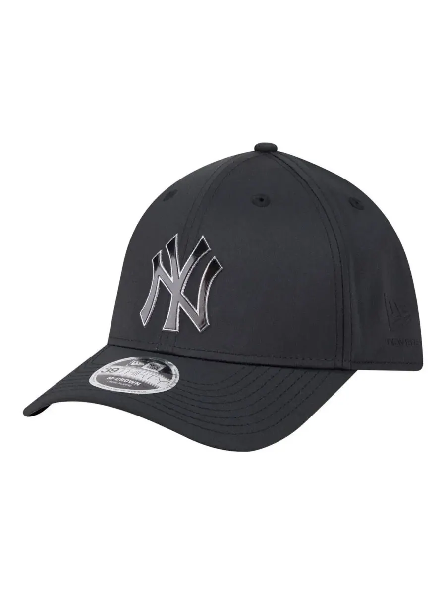 Мужская черная металлическая кепка New York Yankees 39THIRTY M-Crown Flex New Era
