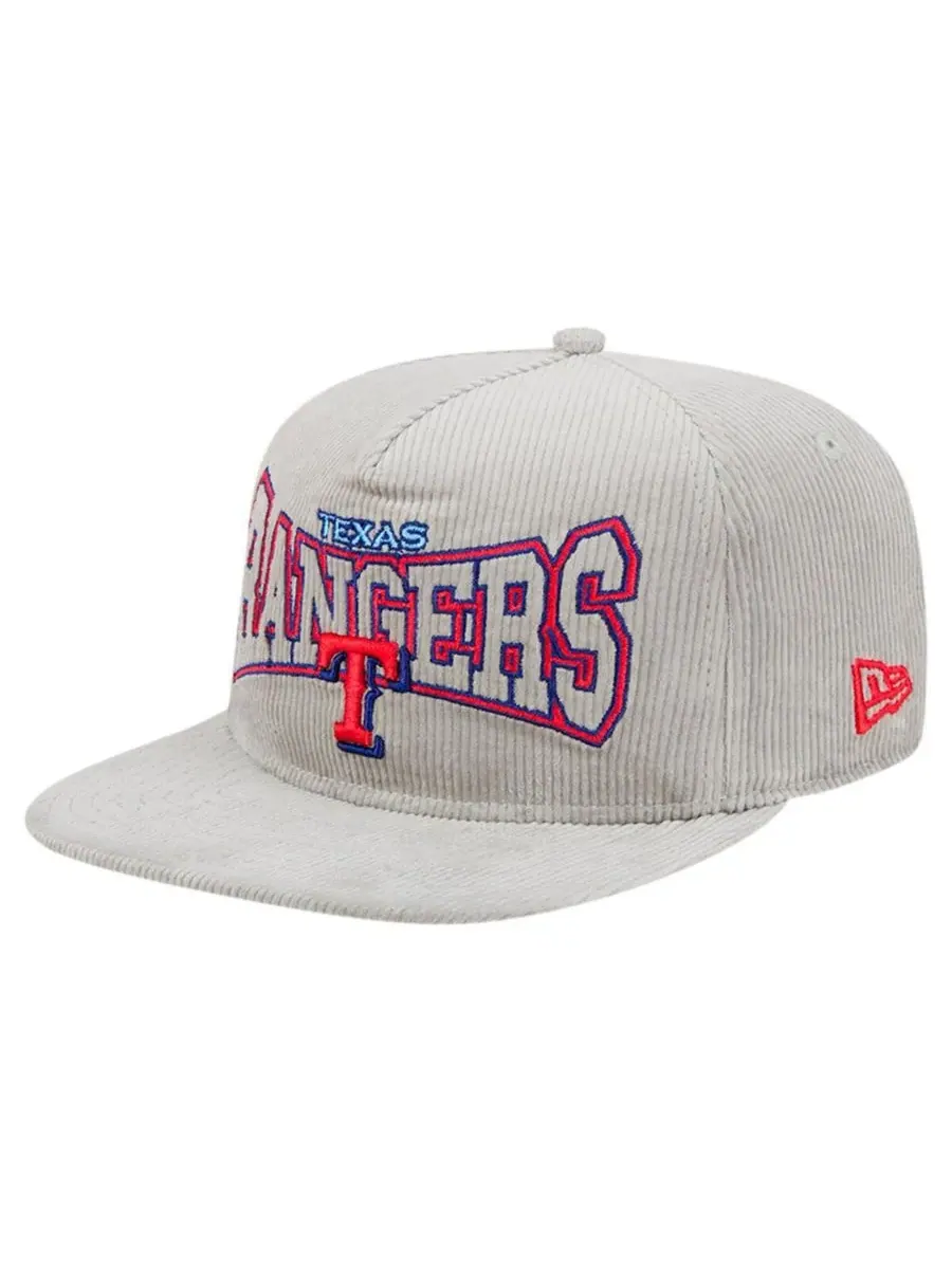 New Era Мужская серая вельветовая кепка-бейсболка Texas Rangers с регулируемой застежкой