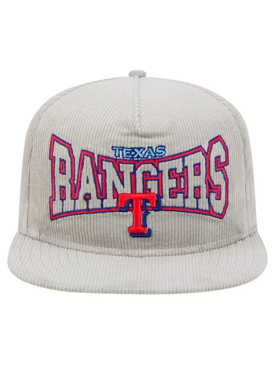 New Era Мужская серая вельветовая кепка-бейсболка Texas Rangers с регулируемой застежкой — изображение 5 из 5, серый