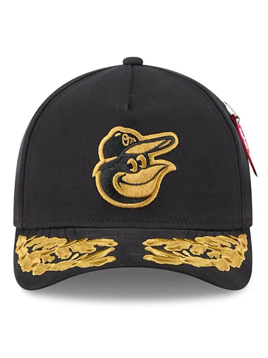 New Era Мужская черная регулируемая бейсболка Baltimore Orioles A-Frame 9FORTY — изображение 3 из 4, черный