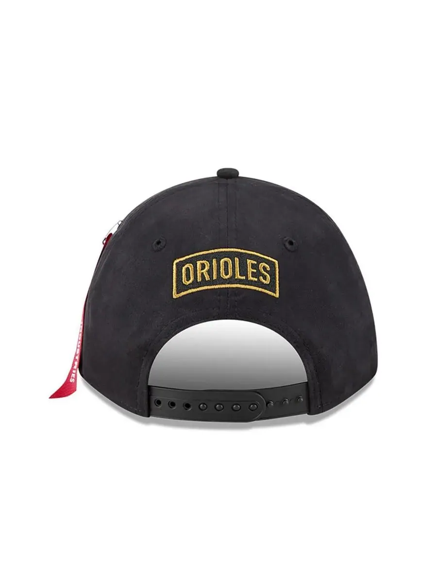 New Era Мужская черная регулируемая бейсболка Baltimore Orioles A-Frame 9FORTY — изображение 4 из 4, черный