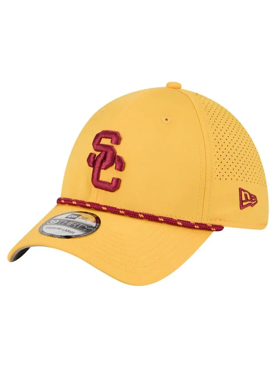 Мужская золотистая кепка USC Trojans Rope 39THIRTY Flex Hat New Era
