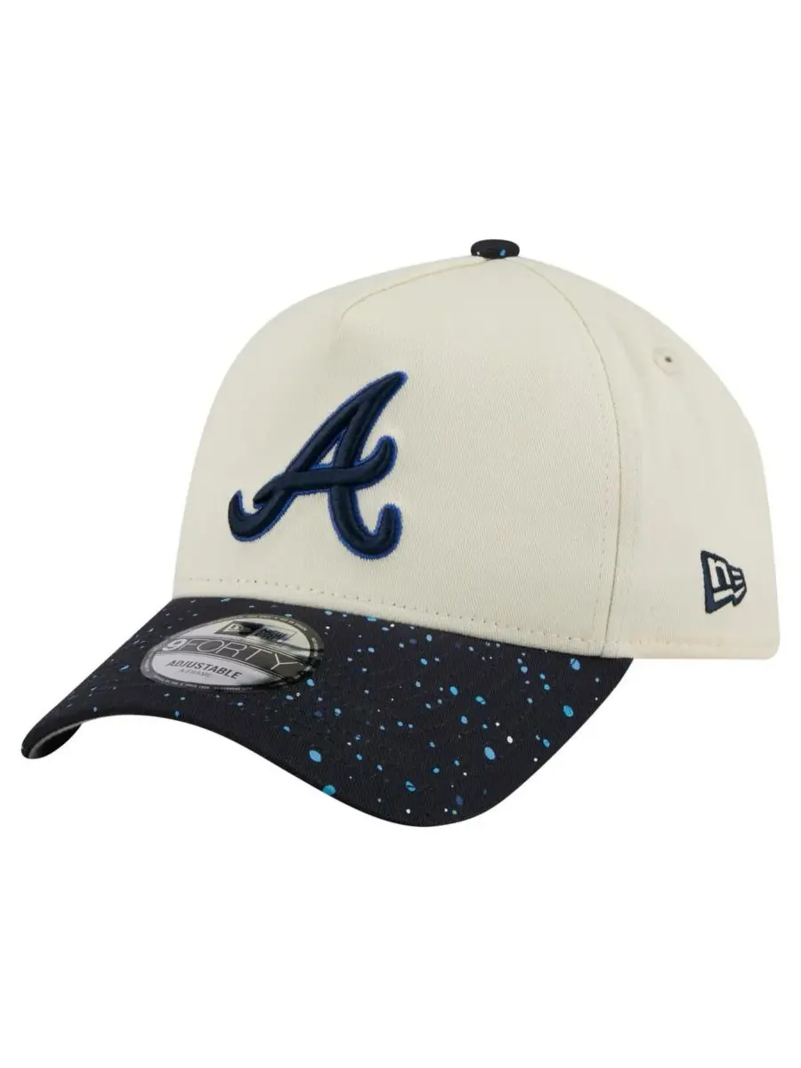 New Era Мужская кремовая кепка Atlanta Braves Speckle A-Frame 9FORTY с регулируемым размером