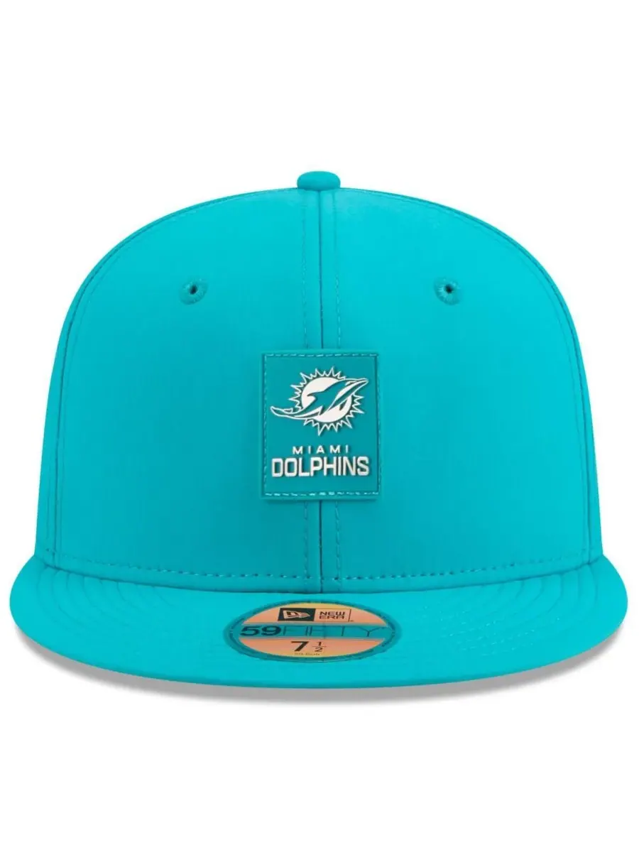 Мужская кепка Aqua Miami Dolphins 2025 Sideline 59FIFTY Fitted Hat New Era — изображение 5 из 5, голубой