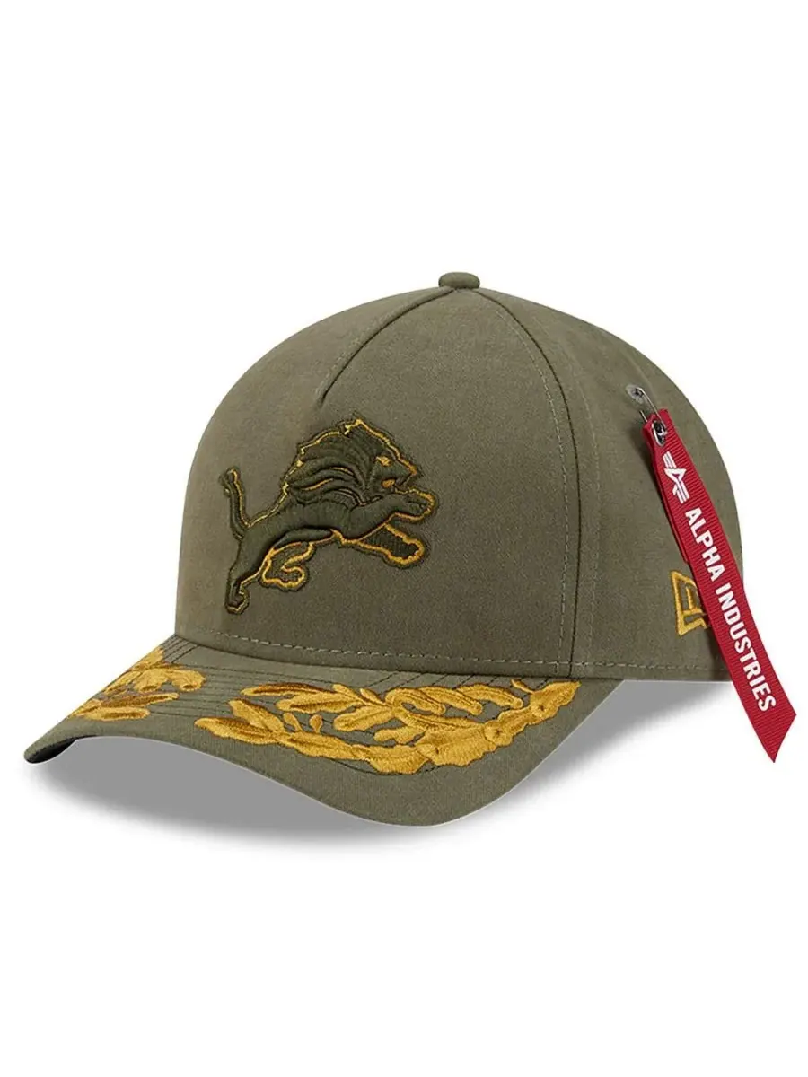 New Era Регулируемая кепка Alpha Men's Industries оливкового цвета с символикой Detroit Lions