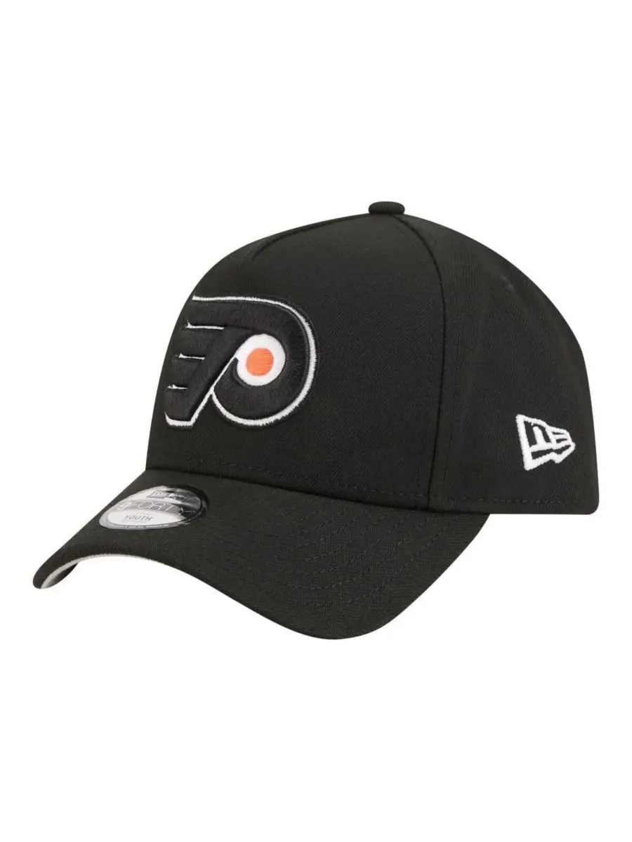 Большая детская бейсболка Philadelphia Flyers 9FORTY A-Frame с регулируемой высотой, черная New Era
