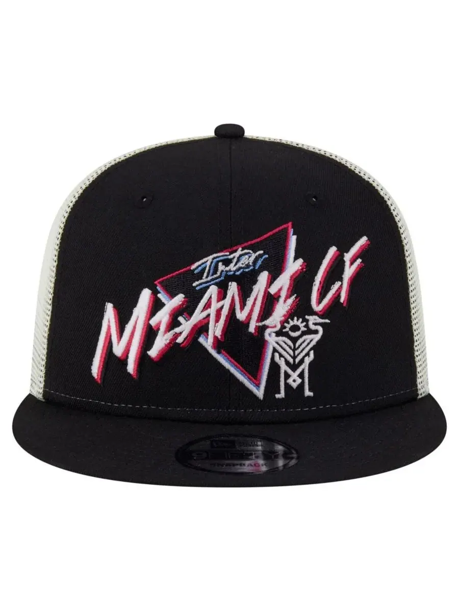 New Era Мужская черная бейсболка Inter Miami CF Neon 9FIFTY Snapback — изображение 2 из 4, черный