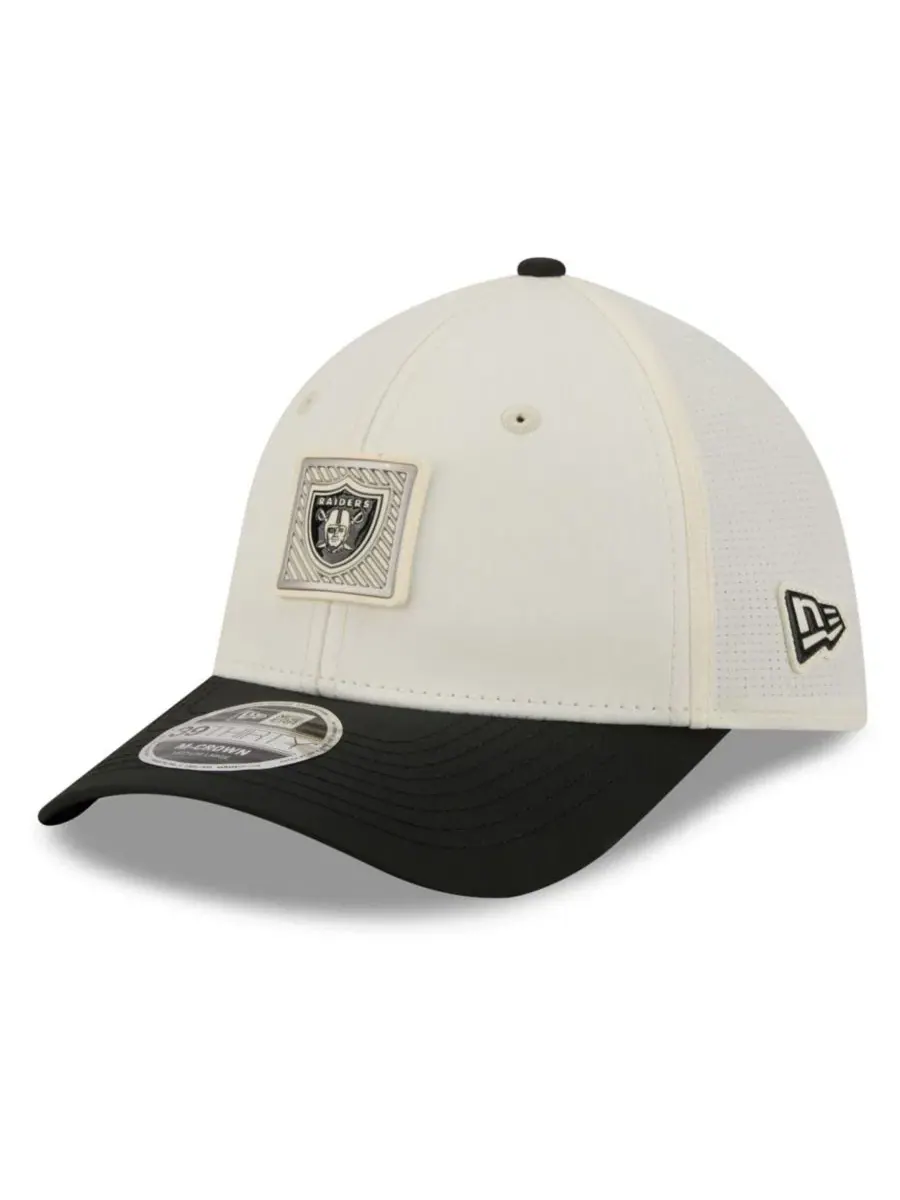 Кепка New Era 39THIRTY Flex Hat мужская, с козырьком, с принтом, Las Vegas Raiders — изображение 5 из 5, кремовый черный