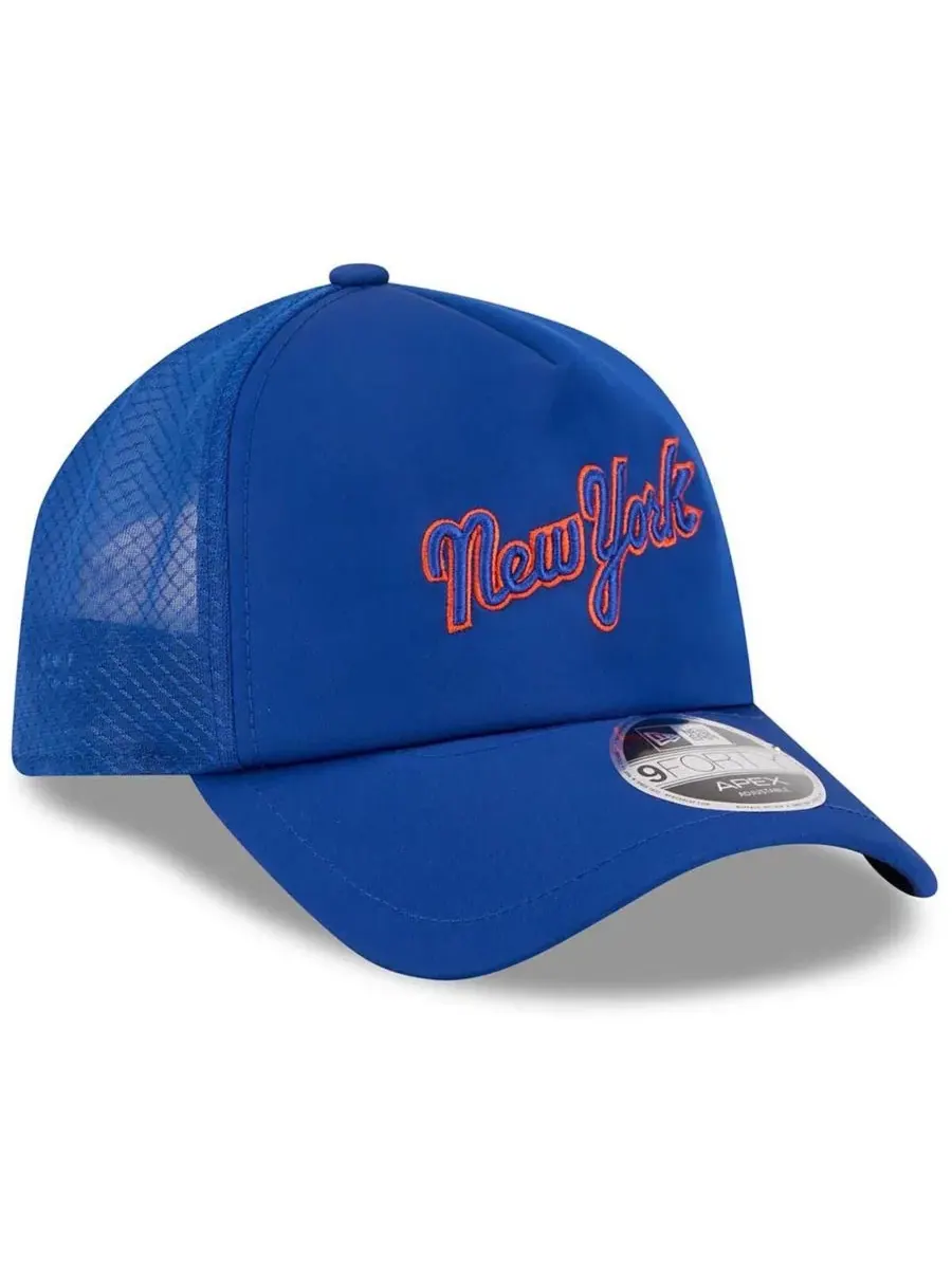 Кепка-тракер с вышитым логотипом New York Mets New Era — изображение 3 из 4, королевский