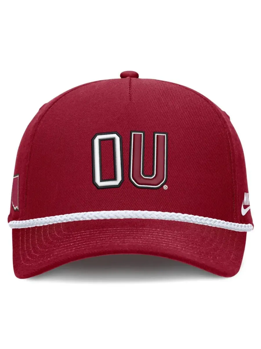 Кепка Nike Oklahoma Sooners Basketball Rise Rope Adjustable Hat — изображение 2 из 4, красный
