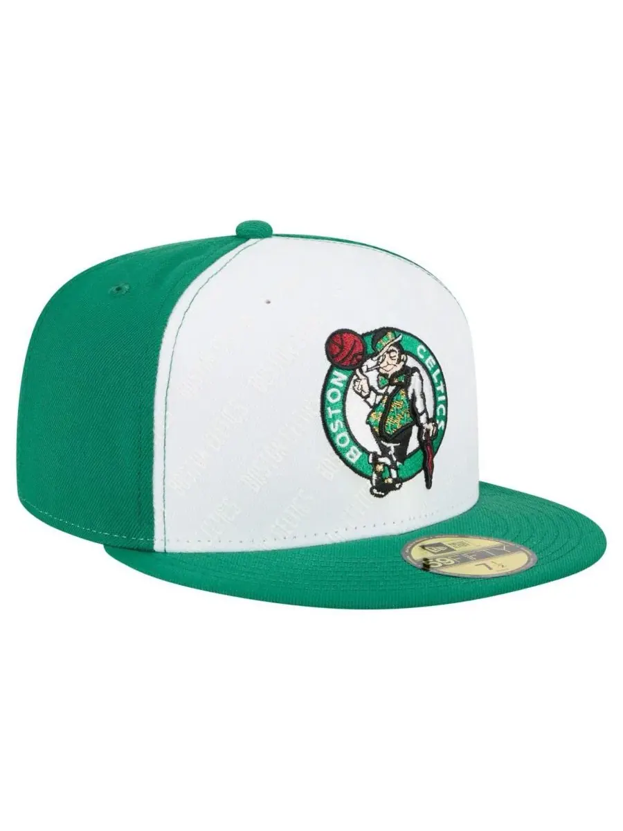 New Era Мужская бейсболка Boston Celtics Repeat 59Fifty белого/зеленого цвета — изображение 3 из 4, белый зеленый