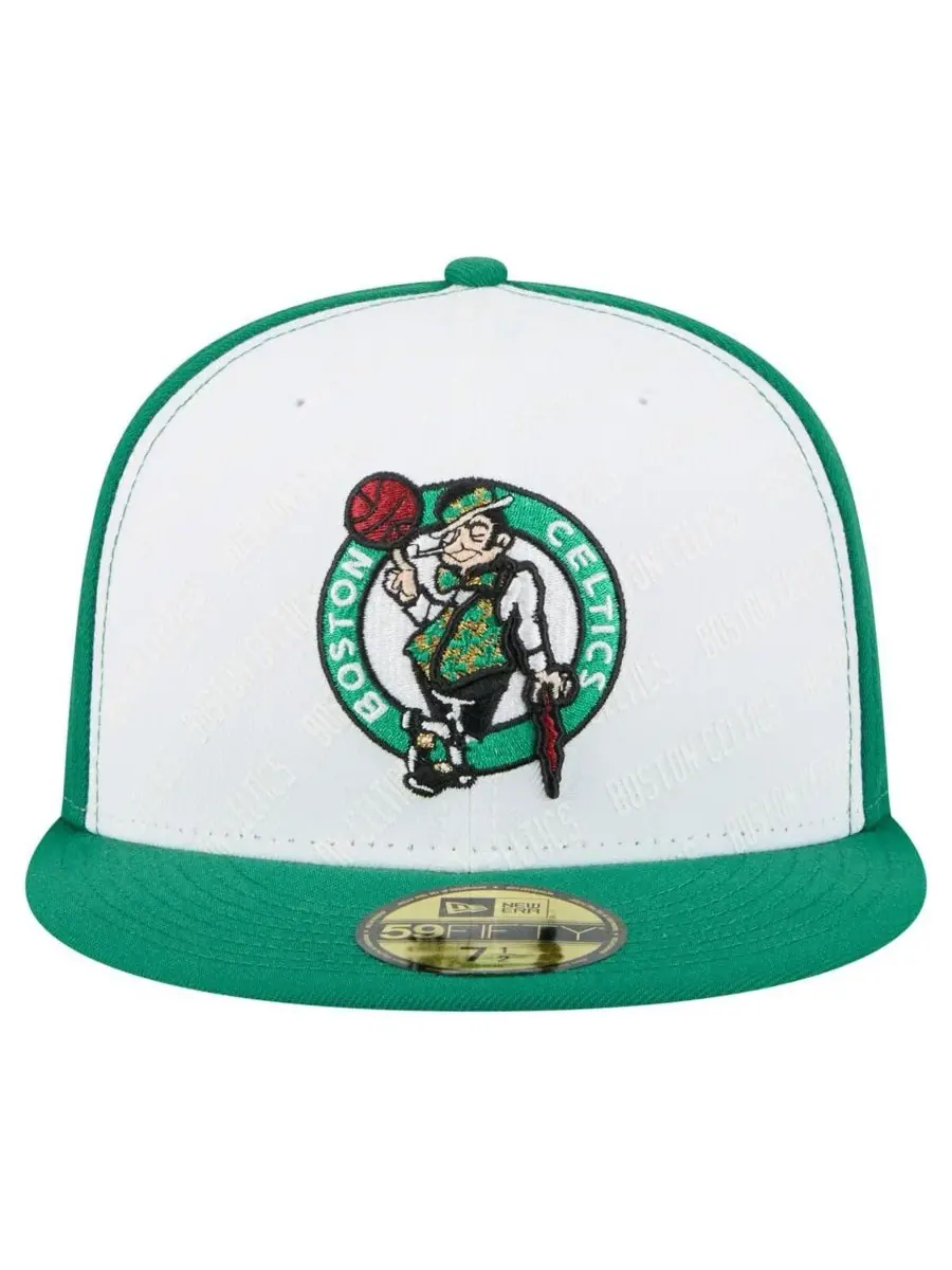 New Era Мужская бейсболка Boston Celtics Repeat 59Fifty белого/зеленого цвета — изображение 4 из 4, белый зеленый