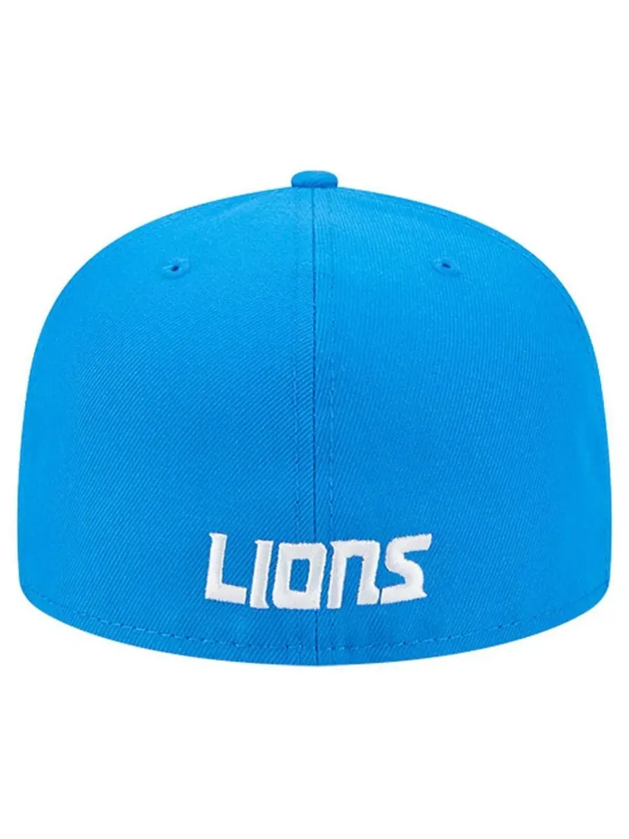 New Era Мужская синяя бейсболка Detroit Lions с накладным логотипом 59FIFTY — изображение 4 из 5, синий