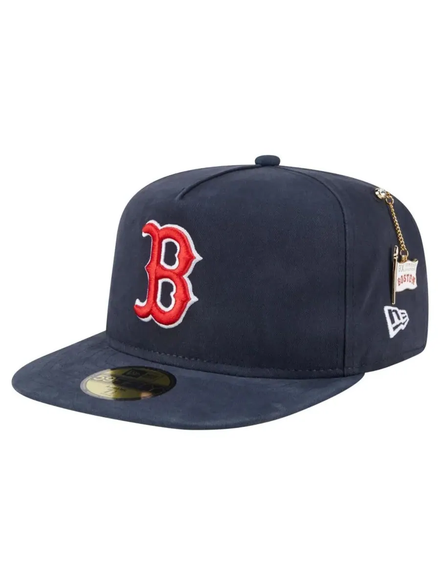New Era Мужская темно-синяя бейсболка Boston Red Sox Championship Side Flag A-Frame 59FIFTY Fitted