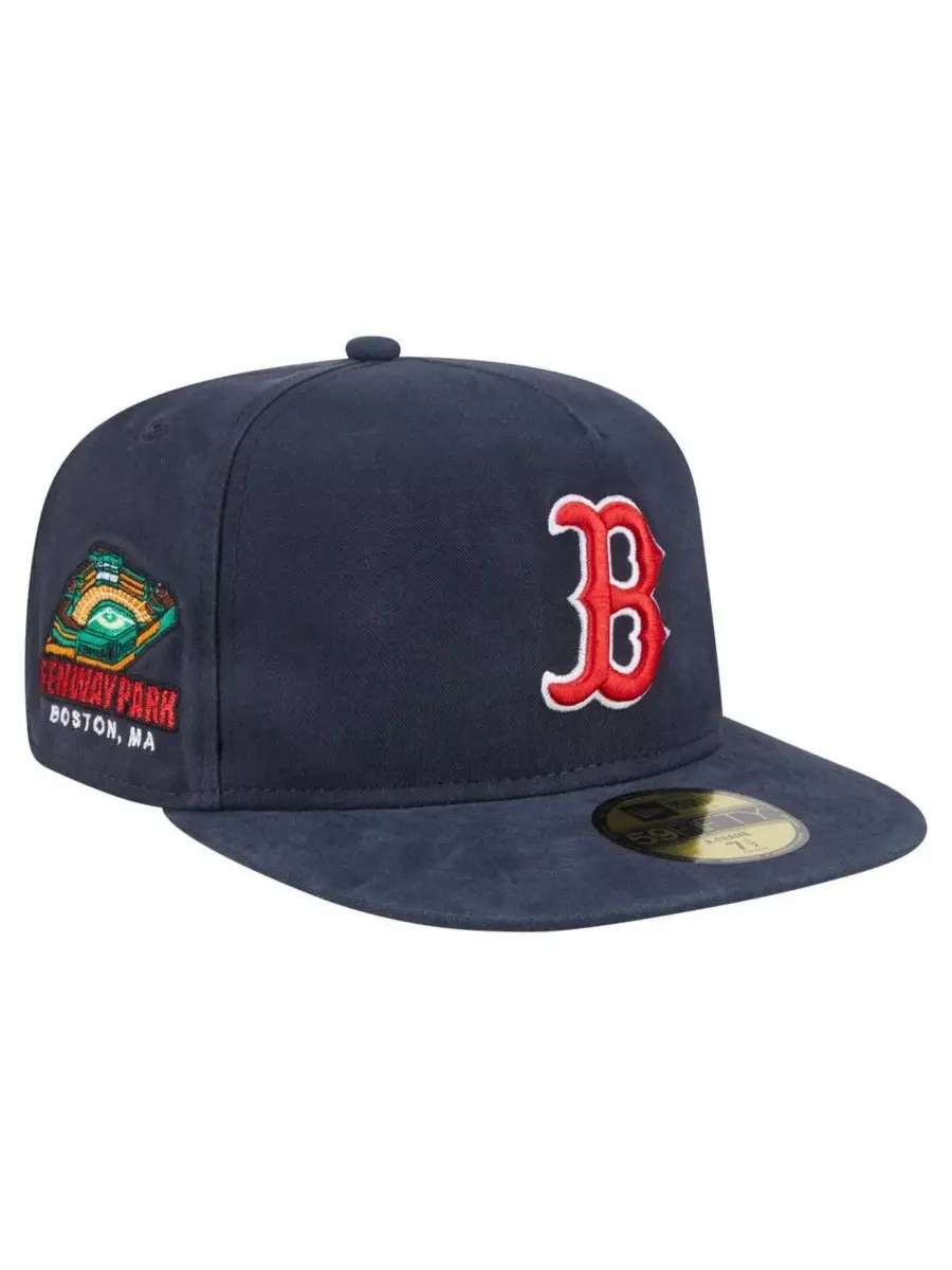 New Era Мужская темно-синяя бейсболка Boston Red Sox Championship Side Flag A-Frame 59FIFTY Fitted — изображение 3 из 4
