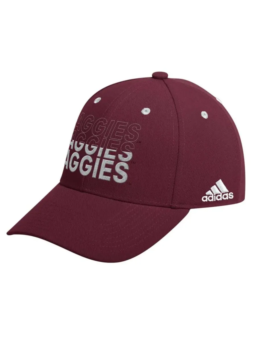 Adidas Мужская бордовая кепка Texas A&M Aggies с регулируемой посадкой и половинным вырезом