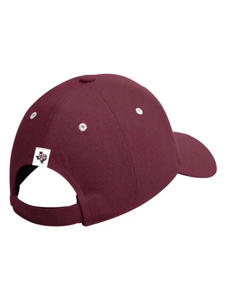 Adidas Мужская бордовая кепка Texas A&M Aggies с регулируемой посадкой и половинным вырезом — изображение 2 из 2, коричневый