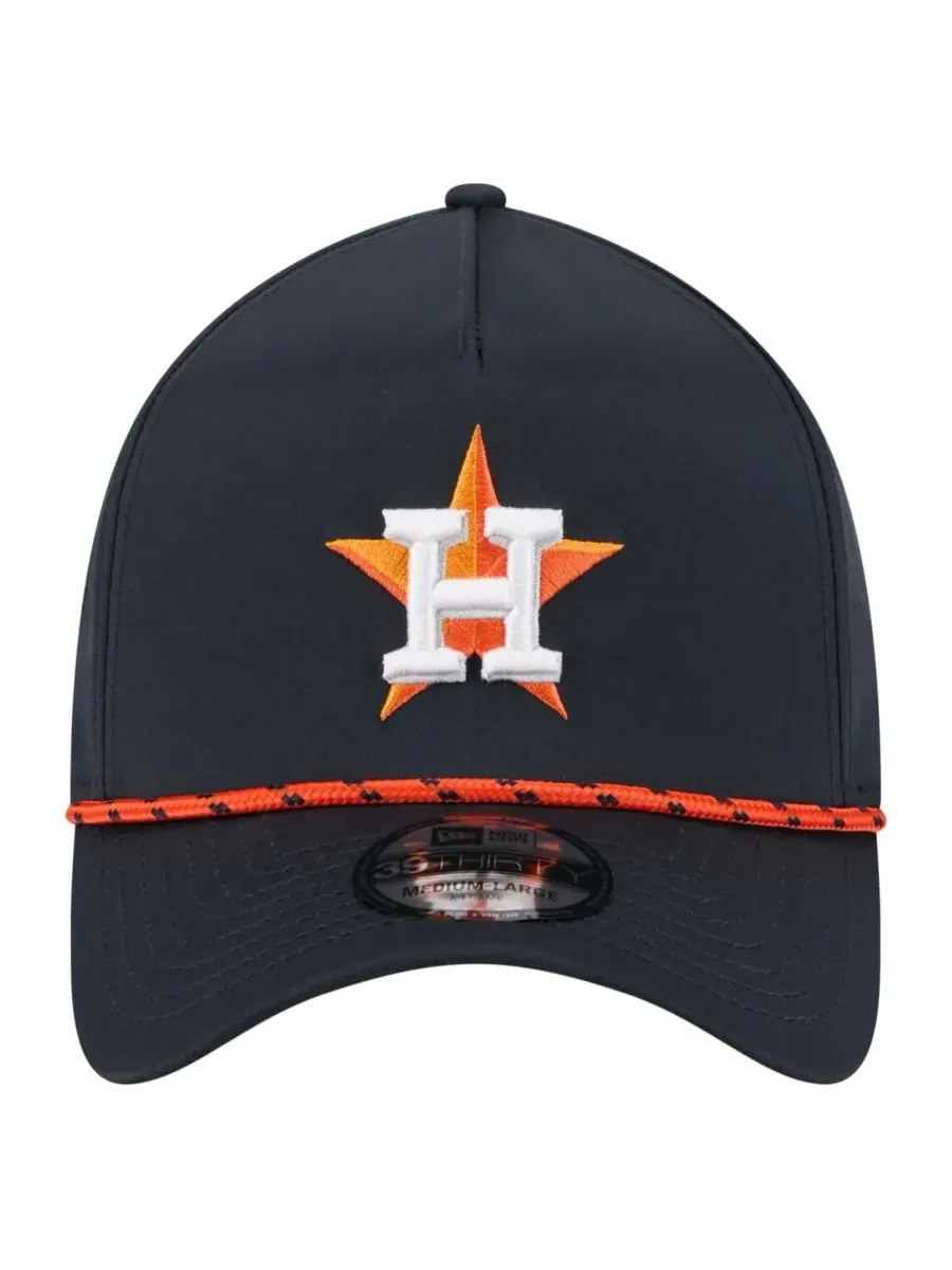 New Era Мужская темно-синяя перфорированная кепка Houston Astros 39THIRTY A-Frame Flex Hat — изображение 2 из 4, темно-синий
