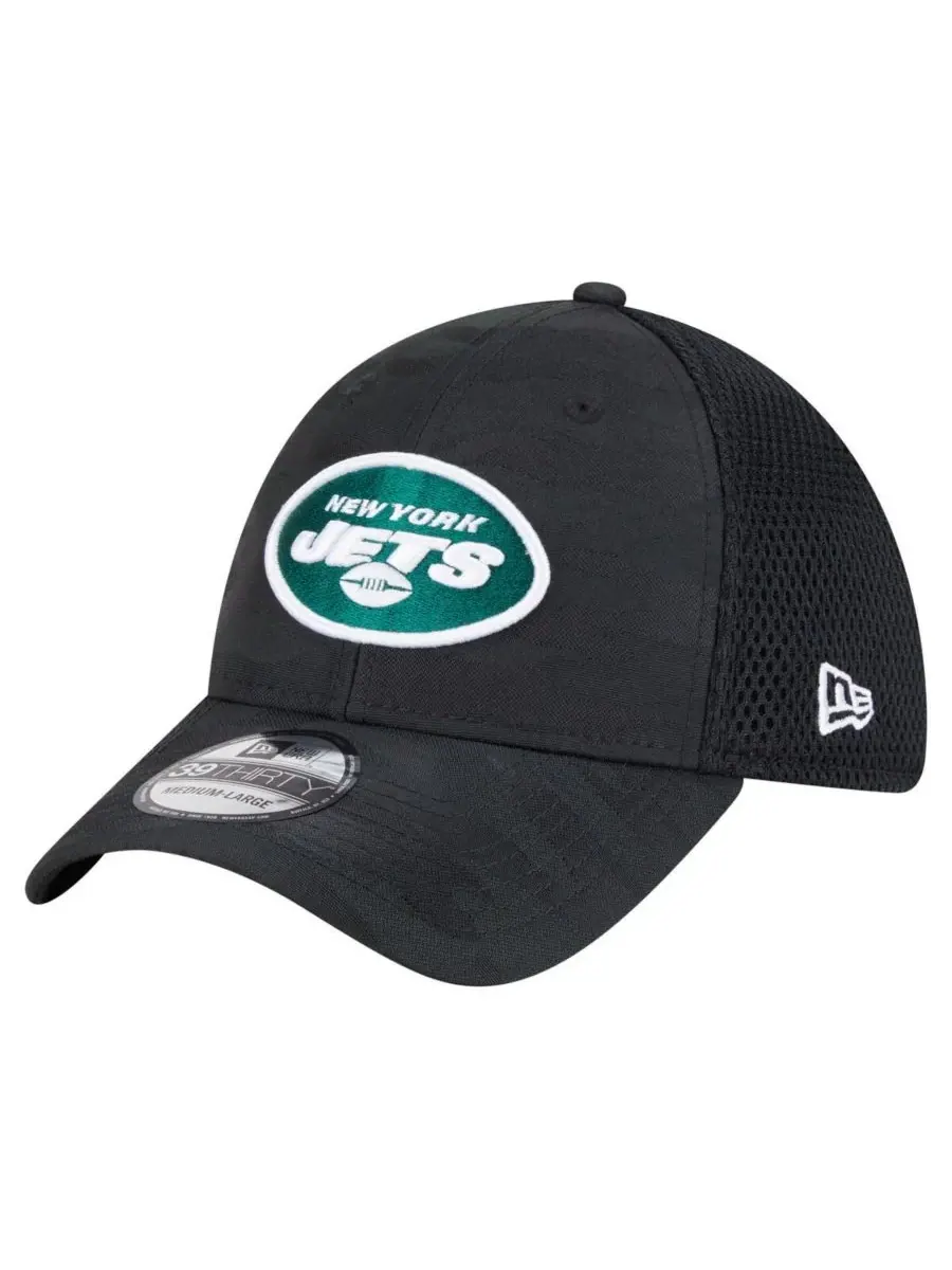 New Era Мужская черная кепка New York Jets Active Camo 39THIRTY Flex Hat
