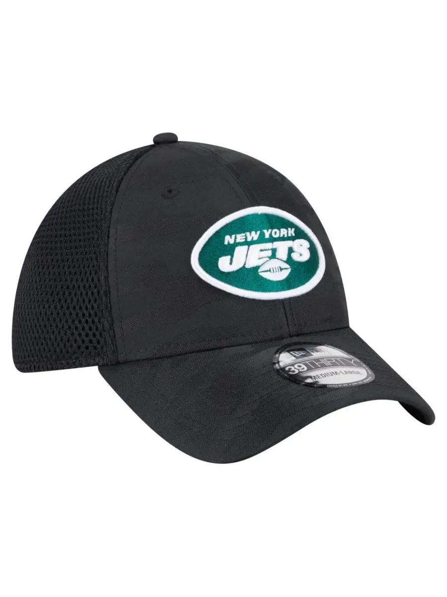 New Era Мужская черная кепка New York Jets Active Camo 39THIRTY Flex Hat — изображение 3 из 4, черный