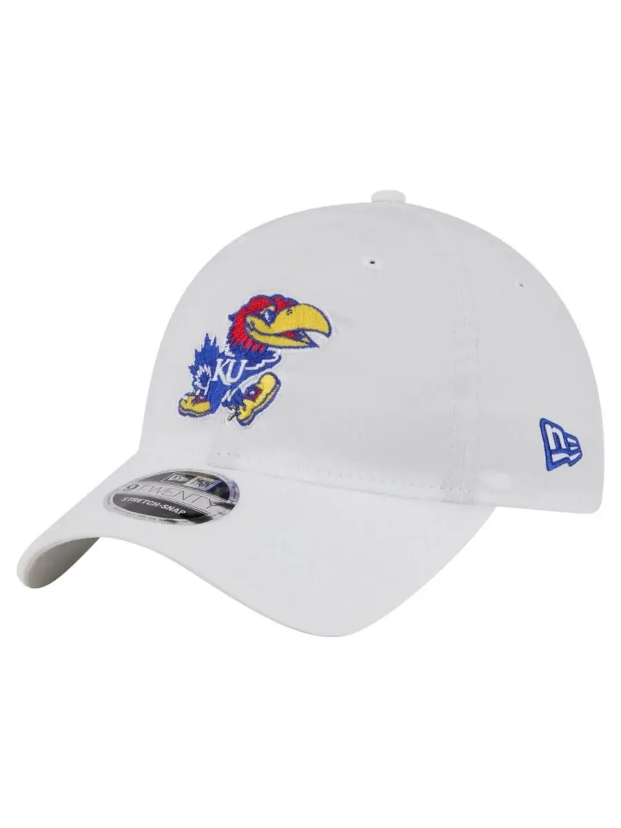 New Era Мужская белая регулируемая кепка Kansas Jayhawks Active Ripstop 9TWENTY