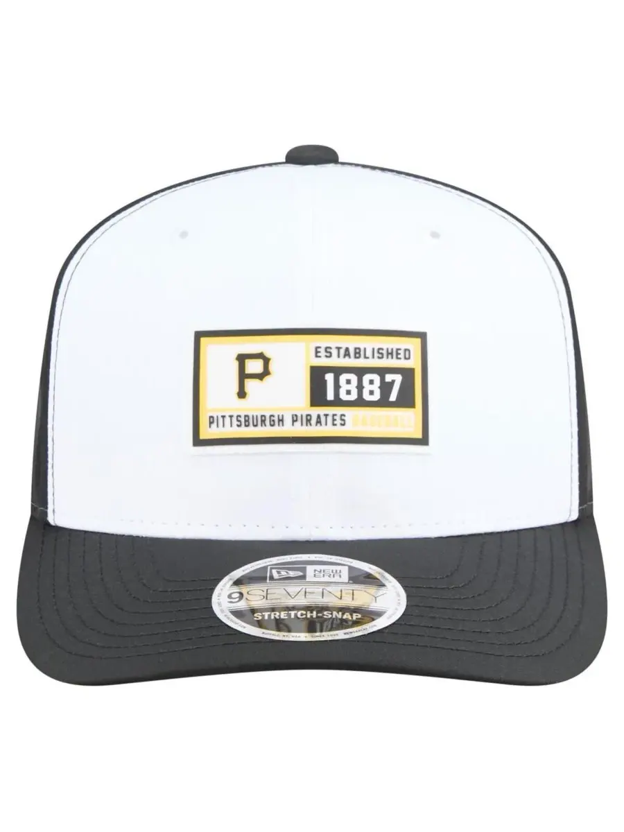 Мужская бело-черная регулируемая кепка Pittsburgh Pirates Established Patch 9SEVENTY New Era — изображение 2 из 4