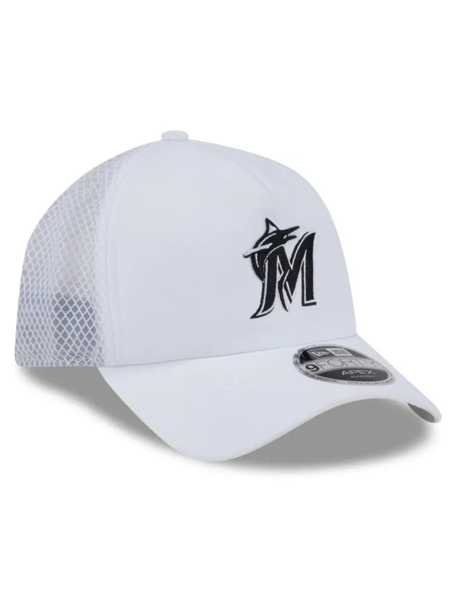 Бейсболка New Era с вышитым логотипом Miami Marlins — изображение 3 из 5, белый